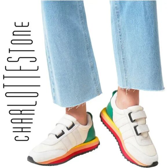 Charlotte Stone Shoes - Charlotte Stone Rainbow Conway Hook & Loop Sneakers 10
